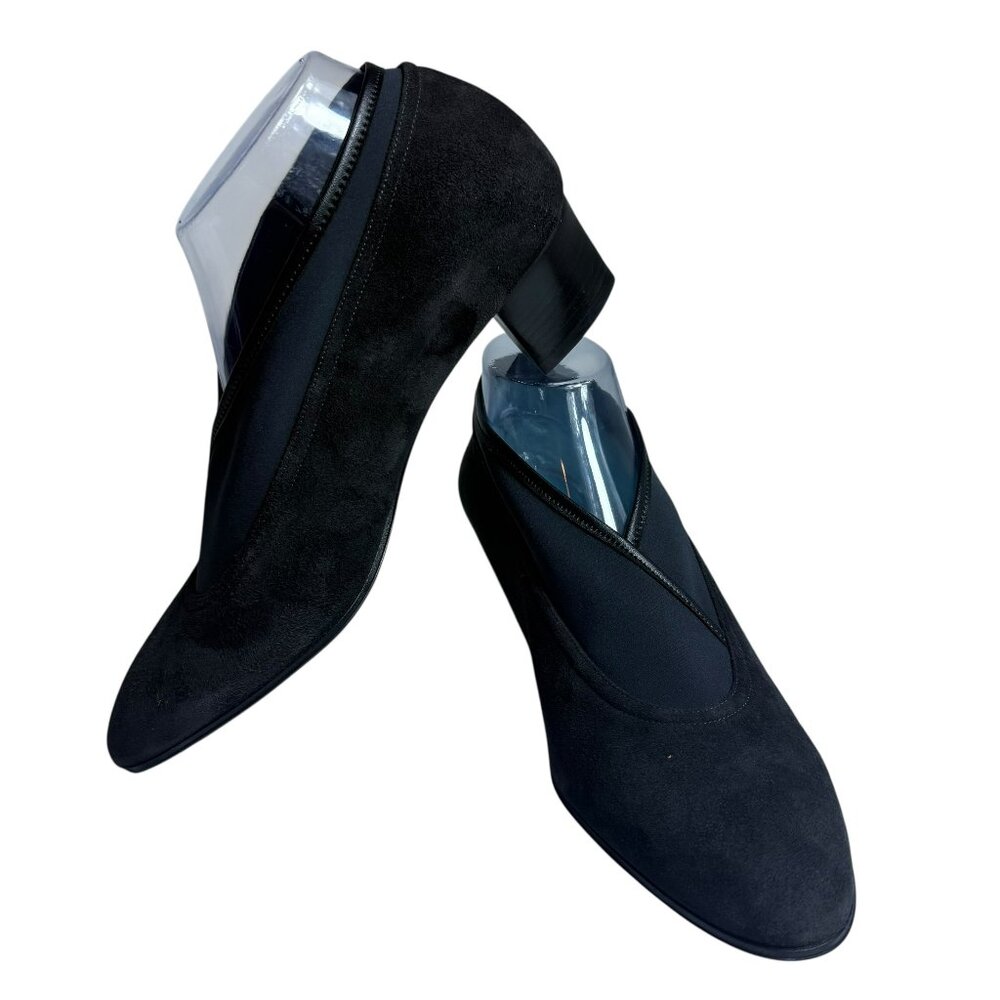 Thierry Rabotin Black Suede Pumps | Size 39.5 Narrow | Made in Italy